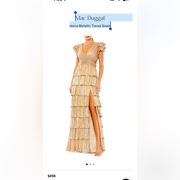 Mac Duggal
Ieena Metallic Tiered Gown - Picture 4 of 4